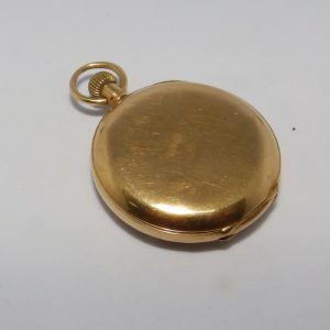 Reloj Inglés de Bolsillo-Colgar, media saboneta y remontoir. Londres, import 1908.
