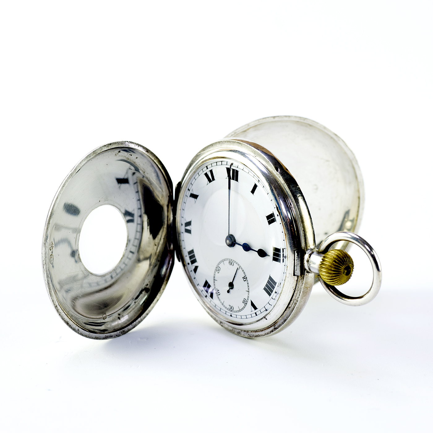 Reloj Suizo de bolsillo, 1/2 saboneta (cazador), remontoir. Suiza, ca. 1890. Reloj Suizo de bolsillo, 1/2 saboneta (cazador), remontoir. Suiza, ca. 1890.