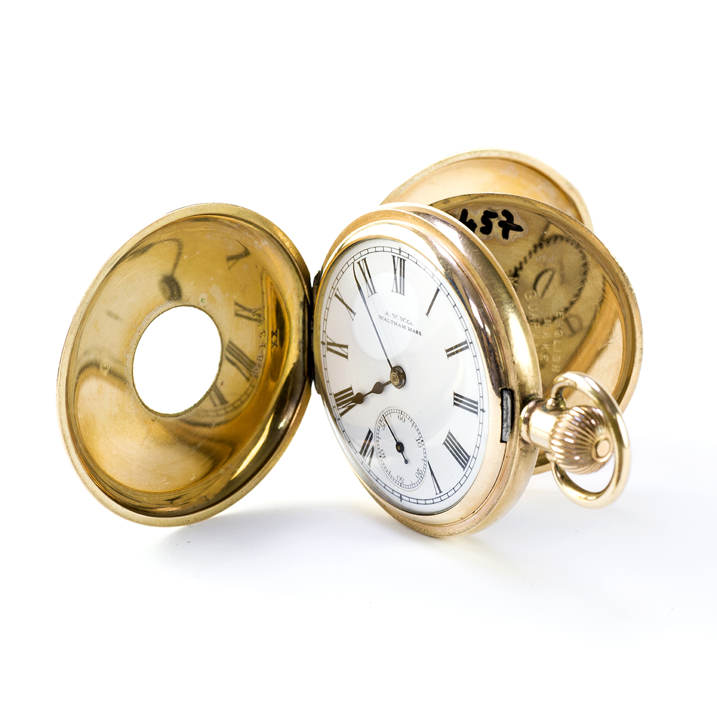 Reloj Suizo de bolsillo, 1/2 saboneta (cazador), remontoir. Suiza, ca. 1900. Reloj Suizo de bolsillo, 1/2 saboneta (cazador), remontoir. Suiza, ca. 1900.