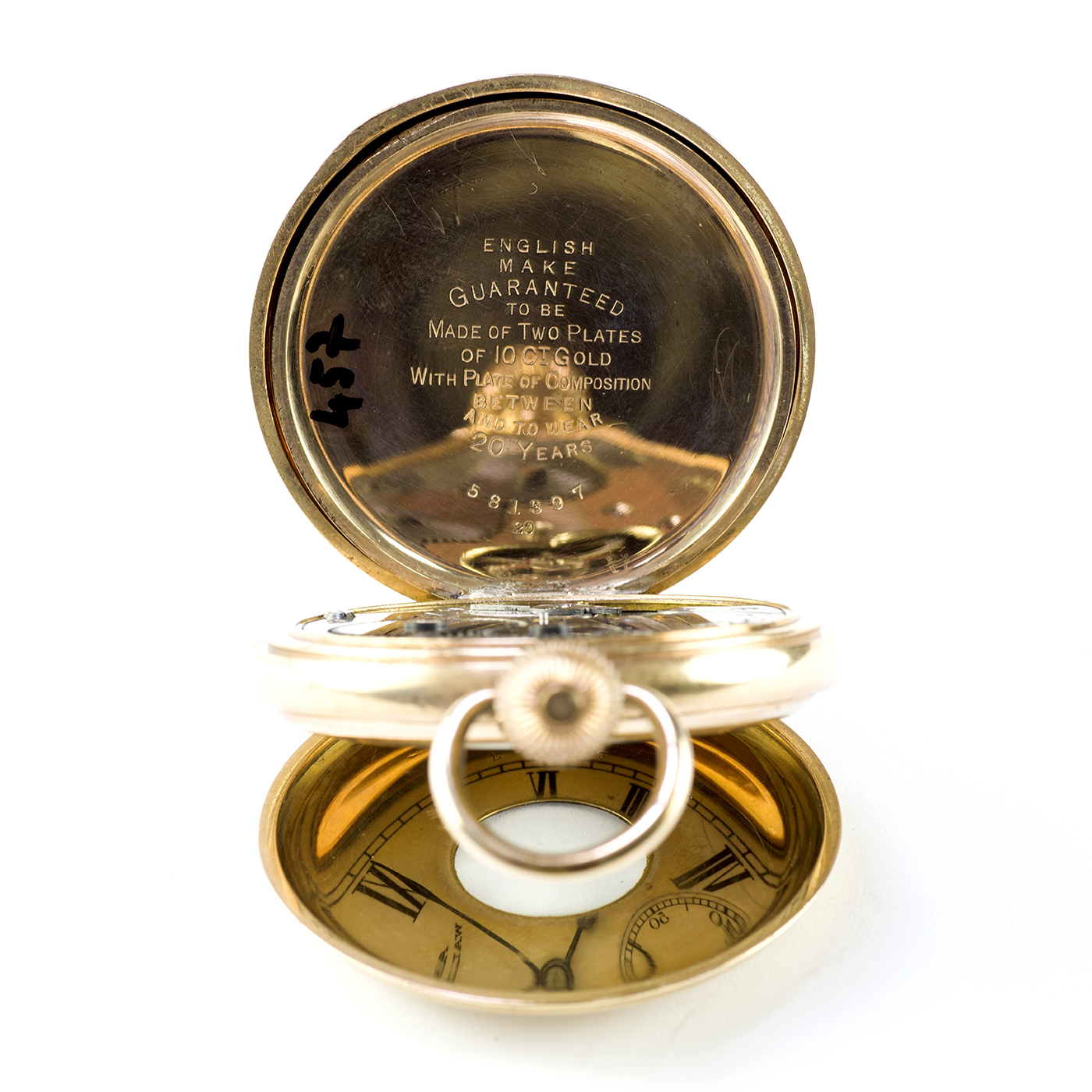 Reloj Suizo de bolsillo, 1/2 saboneta (cazador), remontoir. Suiza, ca. 1900. Reloj Suizo de bolsillo, 1/2 saboneta (cazador), remontoir. Suiza, ca. 1900.