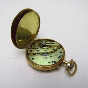Reloj Suizo de Bolsillo-colgar, lepine y remontoir. Oro de 18k. Ca. 1890.