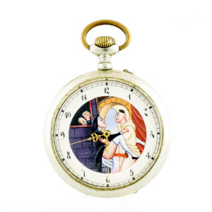 Reloj Suizo de Bolsillo, Lepine, Remontoir, Erótico, Automatón. Suiza, ca. 1900