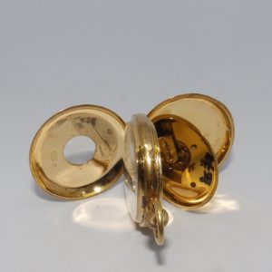 Reloj Suizo de Bolsillo, media saboneta y remontoir. Ca. 1900.