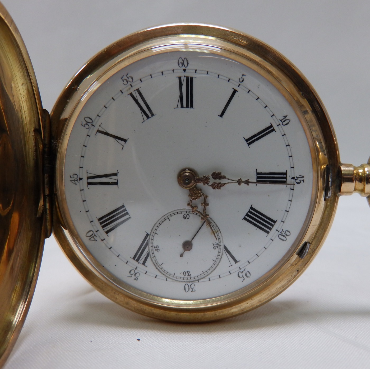 Reloj Suizo de Bolsillo para caballero, saboneta y remontoir. Ca. 1890.
