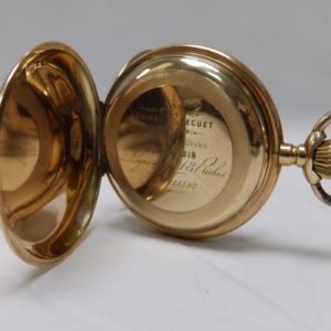 Reloj Suizo de Bolsillo para caballero, saboneta y remontoir. Ca. 1890.