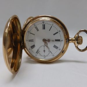 Reloj Suizo de Bolsillo para caballero, saboneta y remontoir. Ca. 1890.
