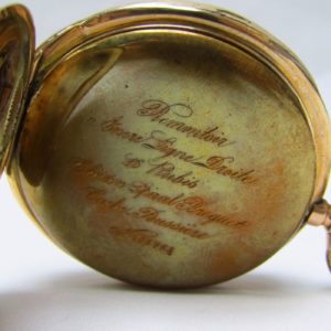 Reloj Suizo de bolsillo, saboneta y remontoir. Ca. 1890.