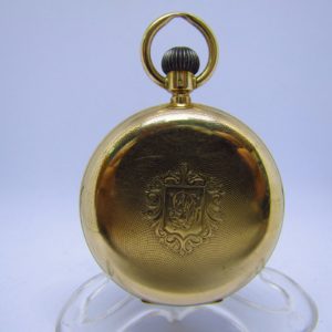 Reloj Suizo de Bolsillo, saboneta y remontoir. Oro 14k. Ca. 1890.