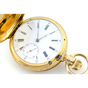 Reloj Suizo de bolsillo, saboneta y remontoir. Siglo XIX.