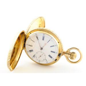 Reloj Suizo de bolsillo, saboneta y remontoir. Siglo XIX.