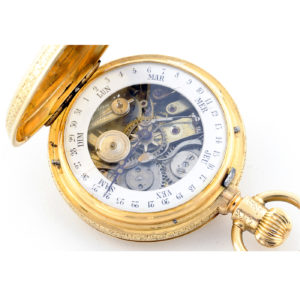Reloj Suizo de bolsillo, saboneta y remontoir. Siglo XIX.