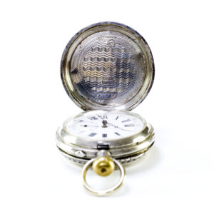 Reloj Suizo de bolsillo saboneta y remontoir. Suiza, ca. 1870.