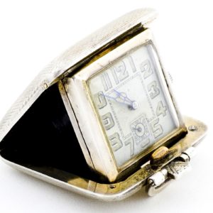 Reloj Suizo de bolsillo, sobremesa, Art Decó, saboneta y remontoir. Birmingham, 1933.