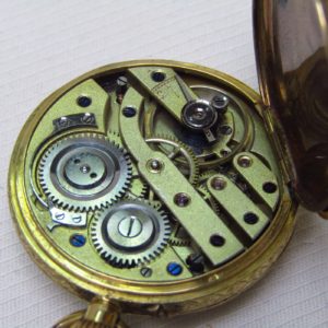 Reloj Suizo de colgar, lepine y remontoir. Oro 18k. Suiza, ca. 1900