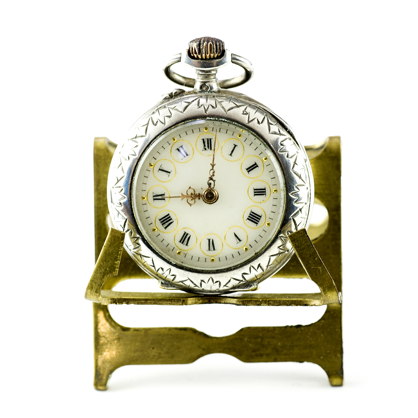 Reloj Suizo de colgar, saboneta y remontoir, unisex. Suiza, ca. 1890.