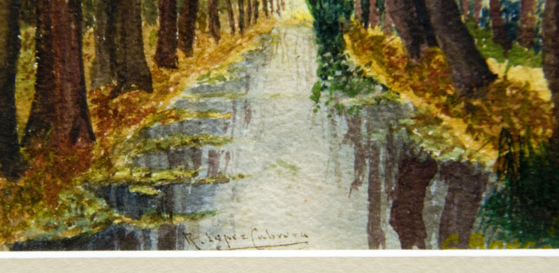 RICARDO LÓPEZ CABRERA. Óleo sobre cartón. “Paisaje Boscoso” RICARDO LÓPEZ CABRERA. Óleo sobre cartón. “Paisaje Boscoso”