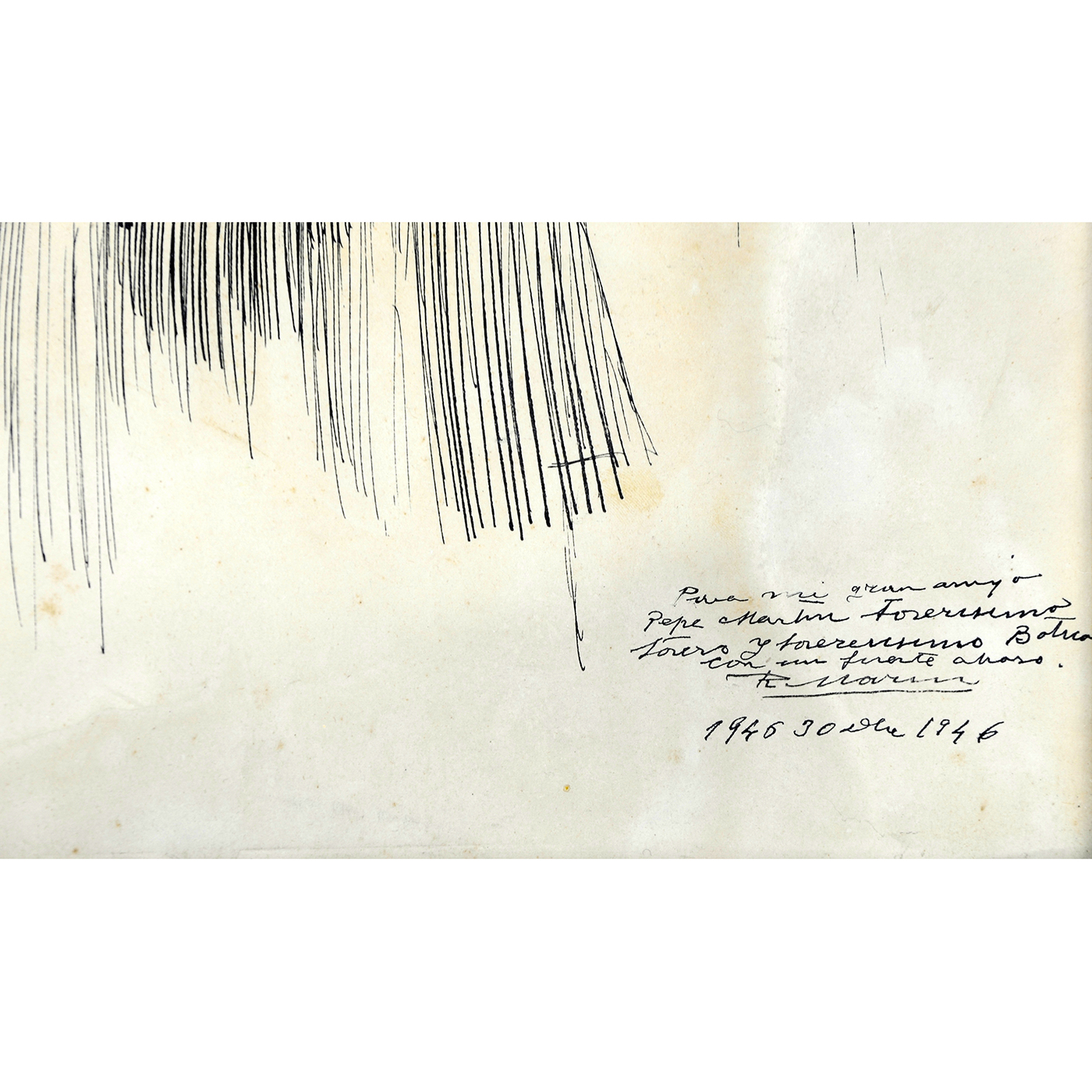RICARDO MARÍN LLOBET. Dibujo a Plumilla. ""Escena galante en verbena Madrileña. (Una morena y una rubia…)"" RICARDO MARÍN LLOBET. Dibujo a Plumilla. ""Escena galante en verbena Madrileña. (Una morena y una rubia…)""