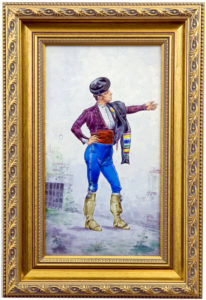 RÍUS. (La Cartuja -Pickman). Placa de Porcelana.