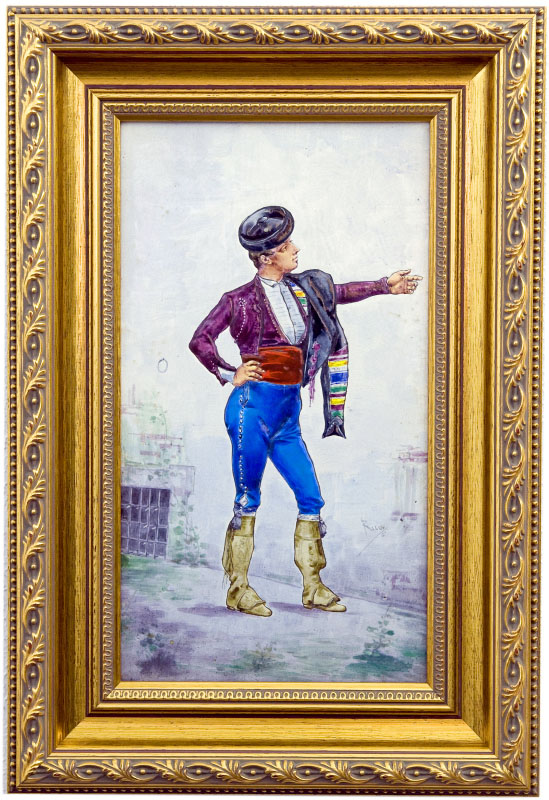 RÍUS. (La Cartuja -Pickman). Placa de Porcelana.