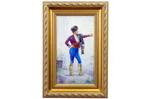 RÍUS. (La Cartuja -Pickman). Placa de Porcelana.