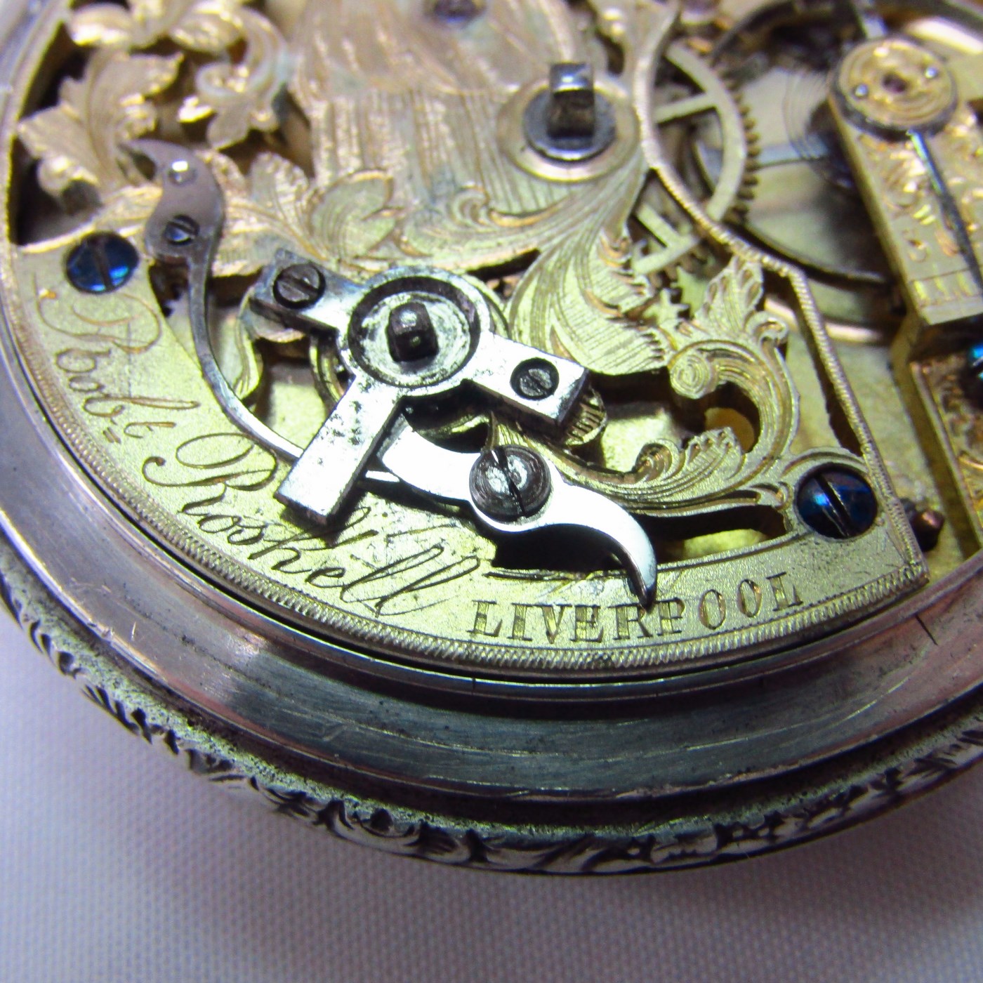 ROBT. ROSKELL (Liverpool).Reloj de Bolsillo, saboneta. Londres, ca. 1830. ROBT. ROSKELL (Liverpool).Reloj de Bolsillo, saboneta. Londres, ca. 1830.