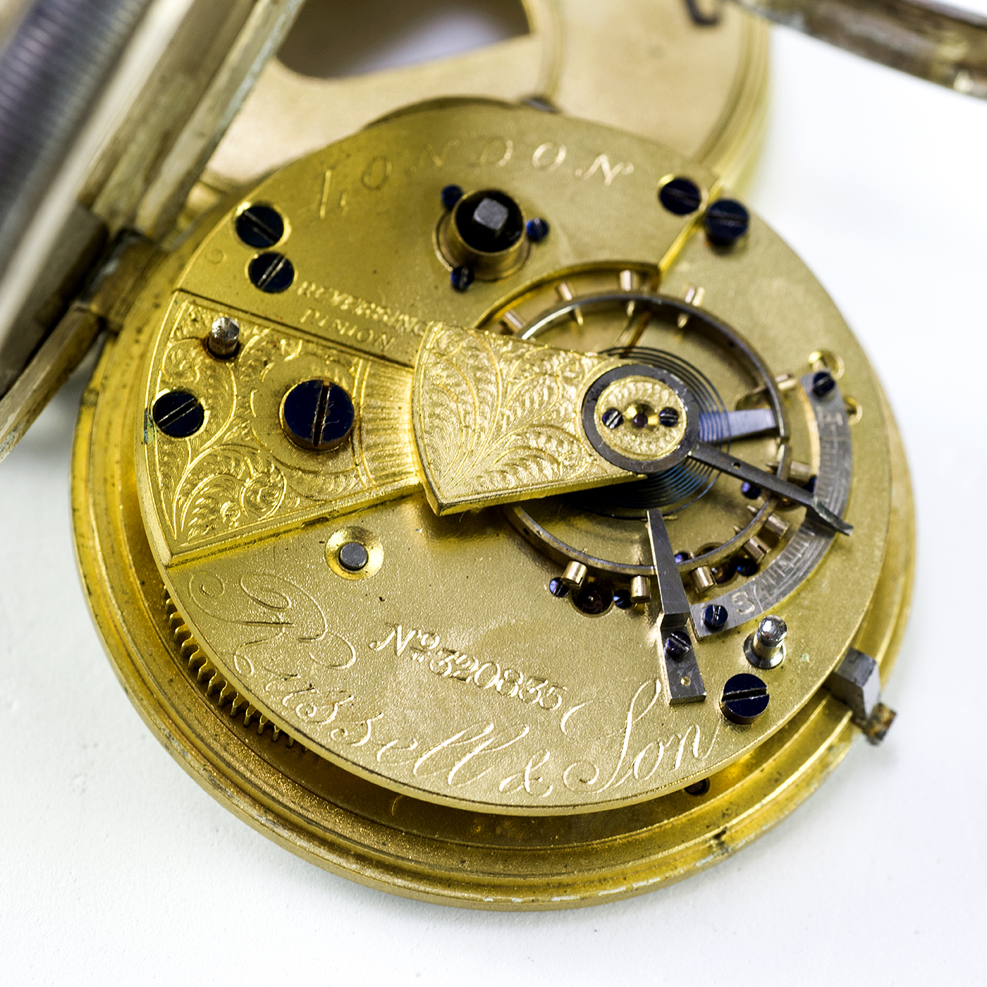 RUSSELL & SON para H.E.PECK (London). Reloj de bolsillo, lepine, Half Fusee. Chester, 1897. RUSSELL & SON para H.E.PECK (London). Reloj de bolsillo, lepine, Half Fusee. Chester, 1897.