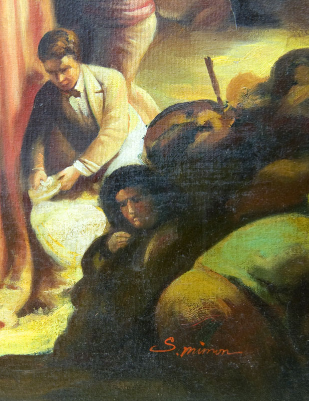 S. MIMON. Óleo sobre lienzo. ""Feria de Abril de Sevilla" S. MIMON. Óleo sobre lienzo. ""Feria de Abril de Sevilla"