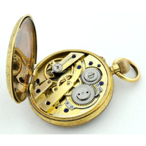 S.S. AND COMPANY. Reloj Suizo de colgar, lepine y remontoir. Oro de 18k. Ca. 1890