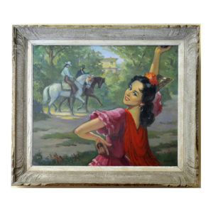 SALVADOR SANCHÍS. Óleo sobre lienzo. "Cordobesa".
