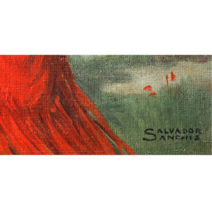 SALVADOR SANCHÍS. Óleo sobre lienzo. "Cordobesa".