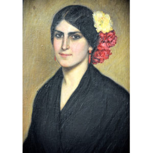 SANTIAGO MARTÍNEZ MARTÍN. Óleo sobre lienzo. "Andaluza".