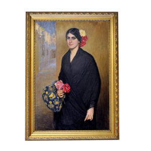 SANTIAGO MARTÍNEZ MARTÍN. Óleo sobre lienzo. "Andaluza".