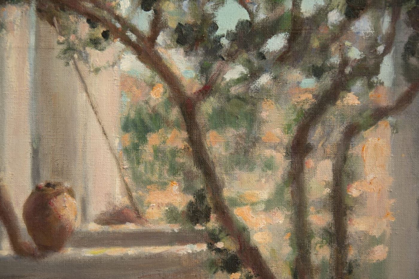 SANTIAGO MARTÍNEZ MARTÍN. Óleo sobre lienzo. "Jóven en el pozo". SANTIAGO MARTÍNEZ MARTÍN. Óleo sobre lienzo. "Jóven en el pozo".