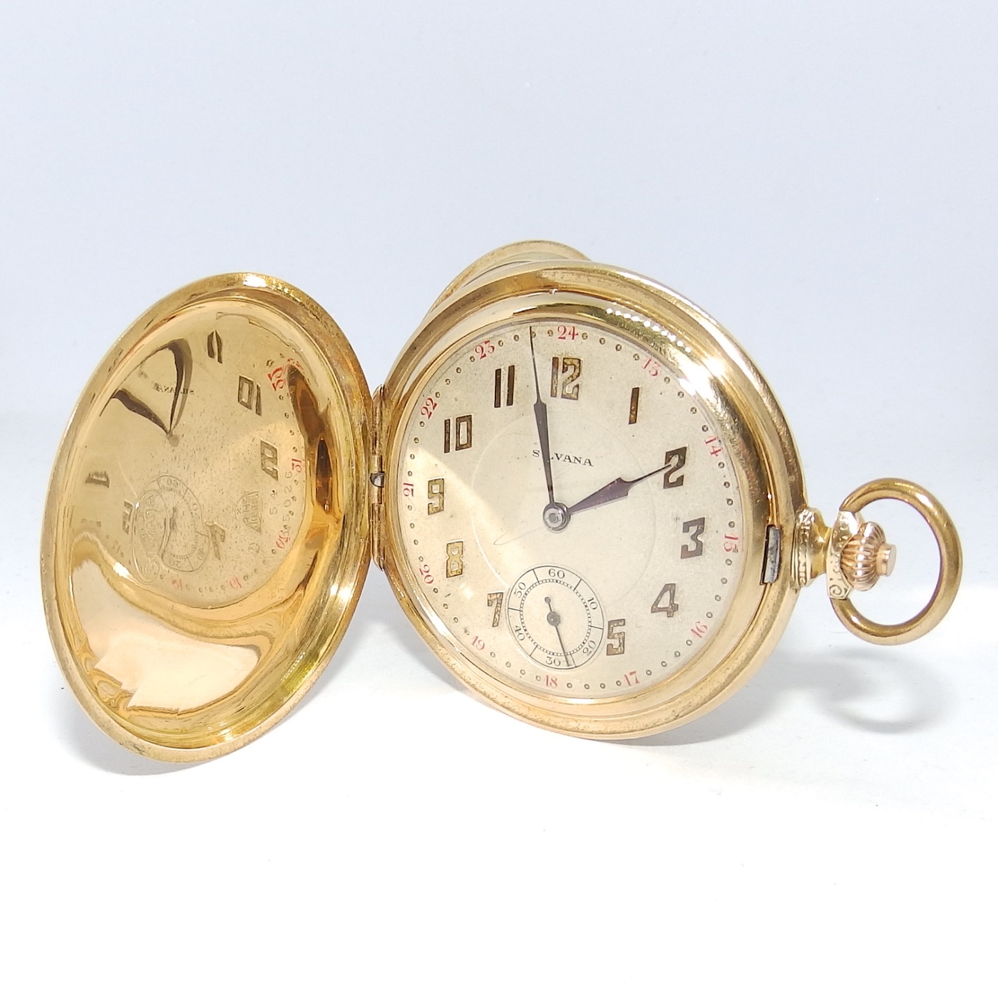 SILVANA (Suiza). Reloj de Bolsillo para Caballero, Saboneta y Remontoir. Ca. 1900