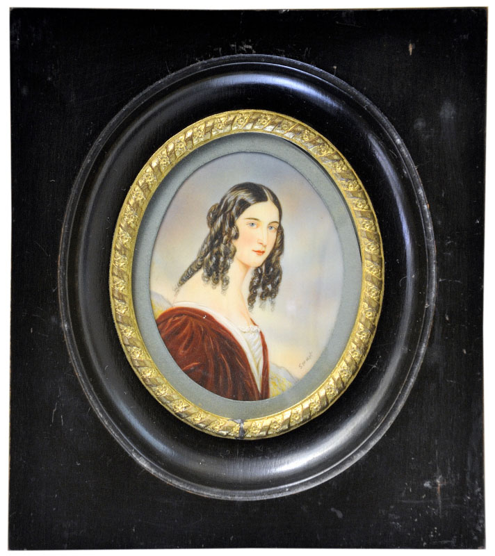 CLEVER. Miniatur gemalt auf einer ovalen Elfenbeinplatte. 19. Jahrhundert.