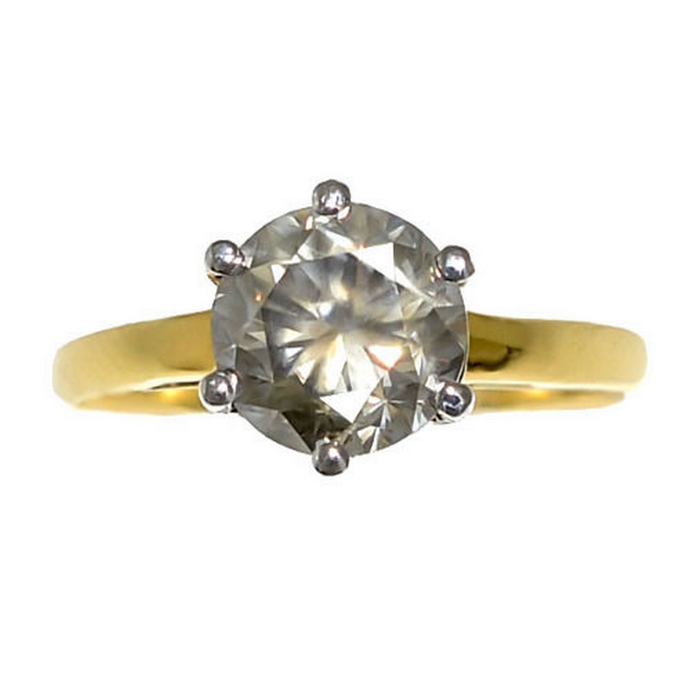 Solitario en Oro amarillo, con Diamante Natural talla Brillante de color Grisáceo fantasía Amarillo. Certificado. Solitario en Oro amarillo, con Diamante Natural talla Brillante de color Grisáceo fantasía Amarillo. Certificado.