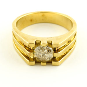 Solitario en Oro de 18k. Diamante Talla Brillante de 1,14 ct. O-R/SI2. 12,48 gr.