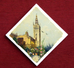 SOLLER (SEVILLA, Siglo XIX). Conjunto de tres azulejos.