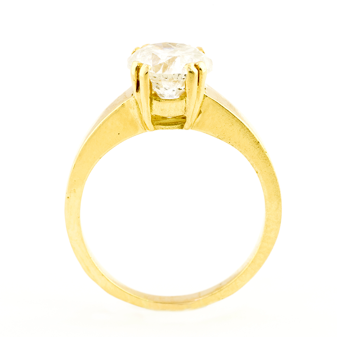 Sortija en Oro con Diamante Natural talla Brillante de 1,89 ct. (I/P3). Certificado IGE. 17,25 mm. Sortija en Oro con Diamante Natural talla Brillante de 1,89 ct. (I/P3). Certificado IGE. 17,25 mm.