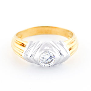 Sortija en oro de 18k con Diamante Natural talla Brillante de 0,25 ct.