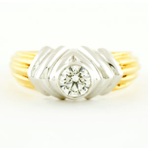 Sortija en oro de 18k con Diamante Natural talla Brillante de 0,25 ct.