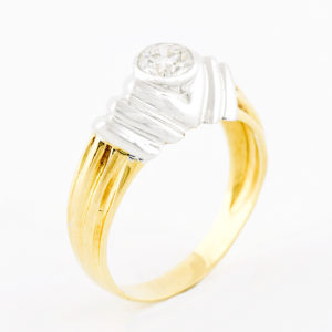 Sortija en oro de 18k con Diamante Natural talla Brillante de 0,25 ct.