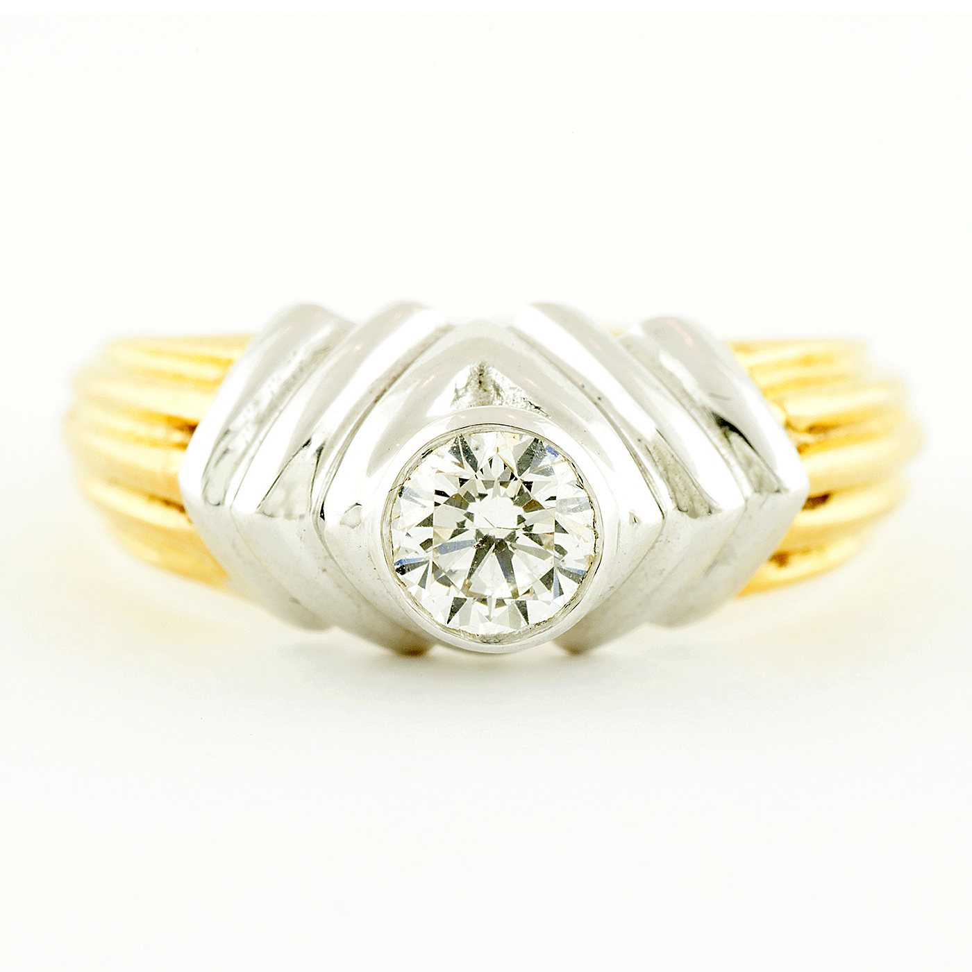Sortija en oro de 18k con Diamante Natural talla Brillante de 0,25 ct.