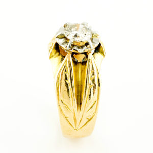 Sortija en Oro de 18k. con Diamante Natural, talla Brillante, de 0,62 ct. (N/I1). Certificado IGE
