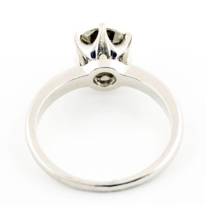 Sortija en Oro de 18k. con Diamante Natural, talla Brillante de 1,38 ct. (Amarillo-Gris/P1) Natural. Certificado IGE.
