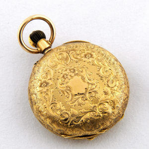 STAUFFER & SON, Co. (S.S&C.). Reloj de colgar, media saboneta (cazador)y remontoir. Ca. 1850.