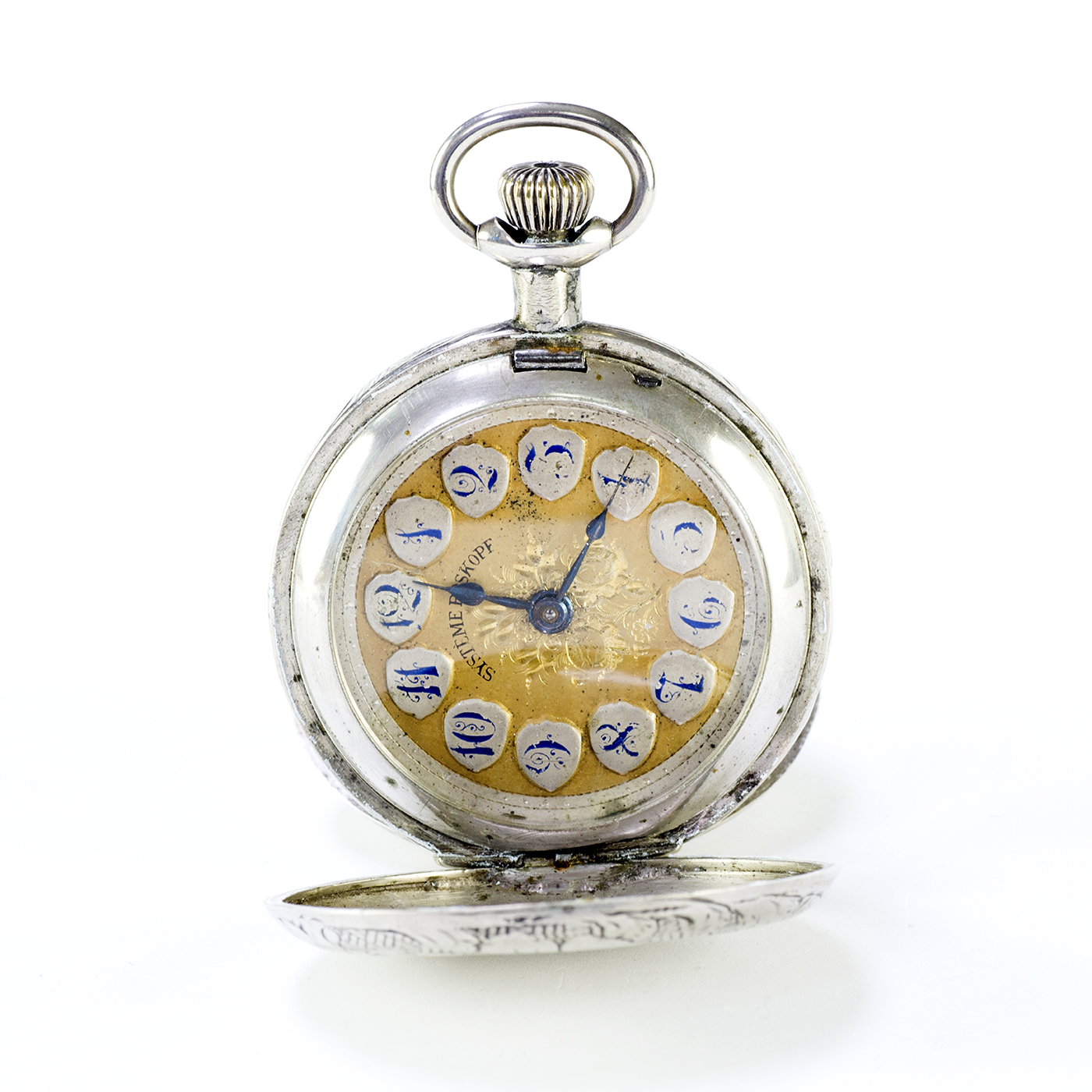 SYSTEME ROSKOPF. Reloj de bolsillo, saboneta y remontoir. Suiza. Ca. 1900.