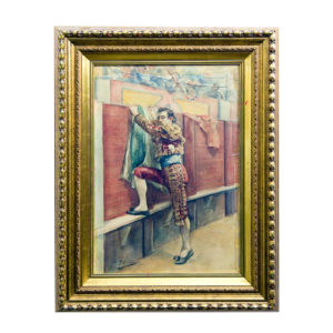TEÓTIMO DE HEREDIA Y ABAD. Acuarela sobre cartoncillo. ""Torero"
