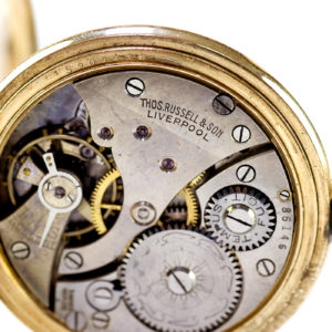 THOS.RUSSELL & SON (Liverpool). Reloj de bolsillo, saboneta y remontoir. Ca. 1900
