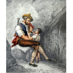 VALERIANO DOMÍNGUEZ BÉCQUER. Acuarela sobre cartoncillo.